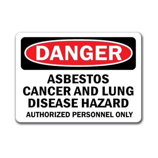 Signmission Safety Sign, 14 in Height, Plastic, Asbestos Cancer and Lung Disease DS-Asbestos Cancer and Lung Disease - main